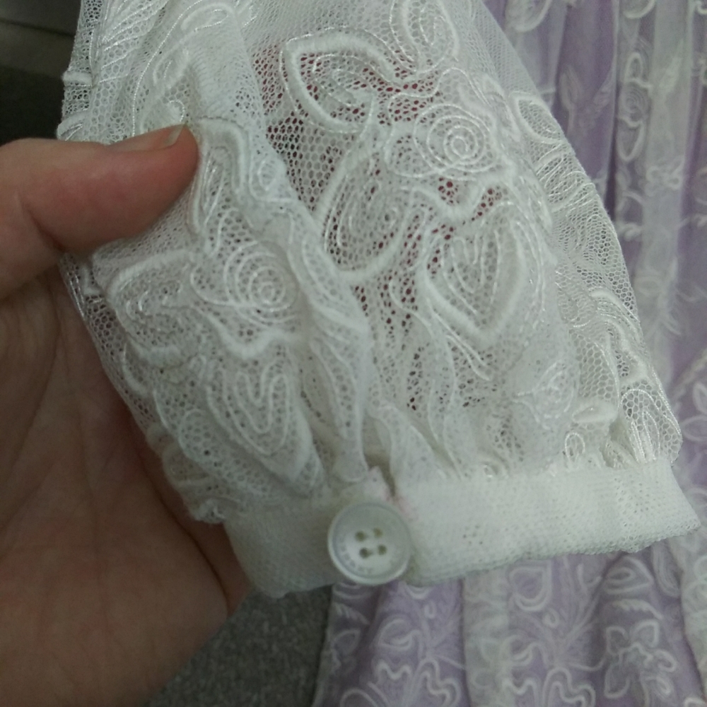 NWT Sz 6 Burberry White Lace and Lavender Dress - Picture 15 of 16